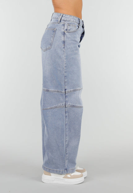 NEW160926 Lichtblauwe Barrel Jeans met Siernaden