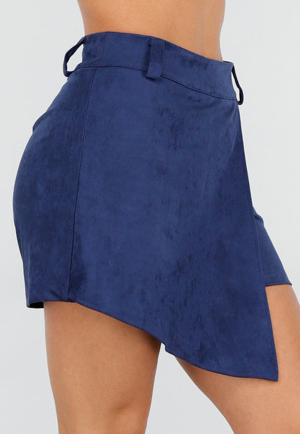 NEW160926 Navy Suède Look Skortje