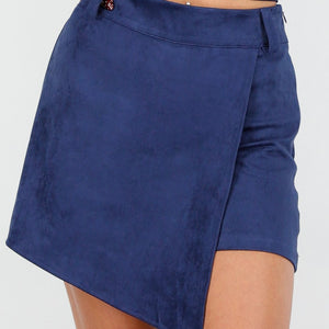 NEW160926 Navy Suède Look Skortje