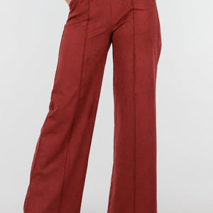 NEW160926 Rode Stretch Suede Pantalon