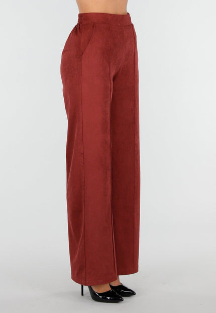 NEW160926 Rode Stretch Suede Pantalon