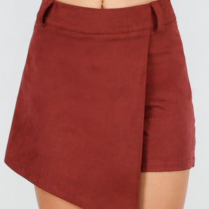 NEW160926 Rode Suede Stretch Skort