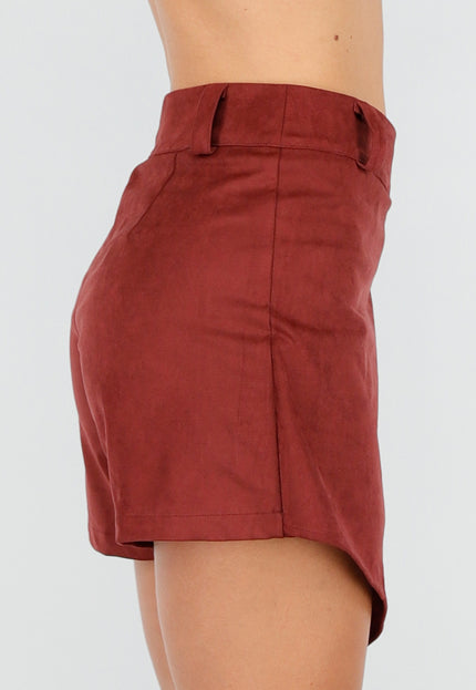 NEW160926 Rode Suede Stretch Skort