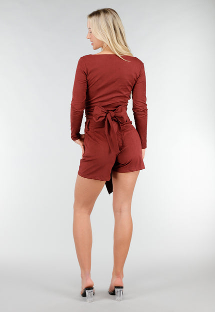 NEW160926 Rode Suede Stretch Skort