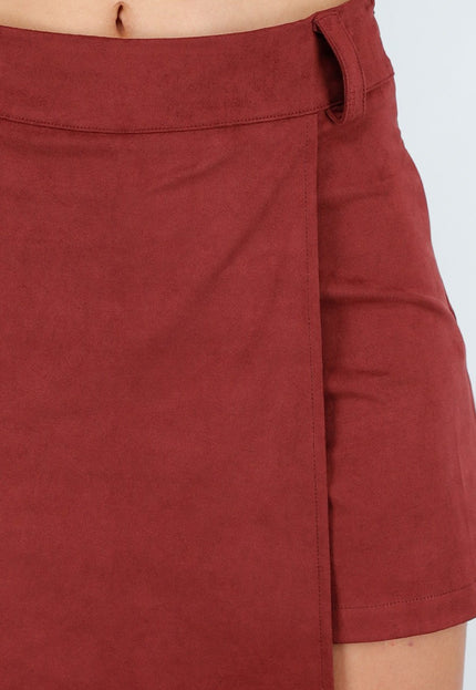 NEW160926 Rode Suede Stretch Skort