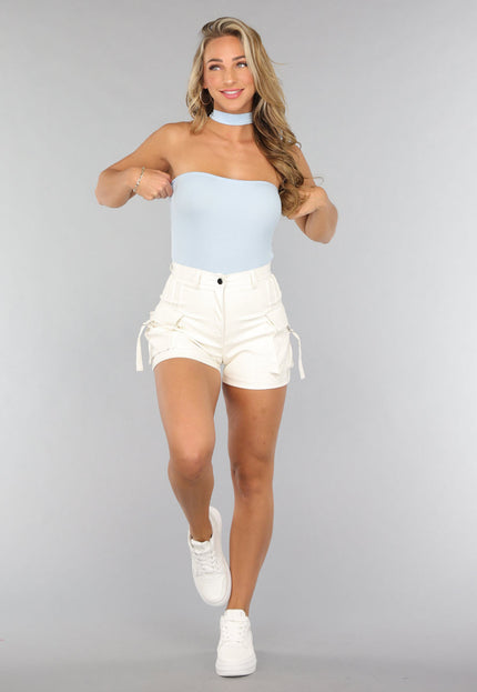 NEW1610 Choker Look Bodysuit in Lichtblauw
