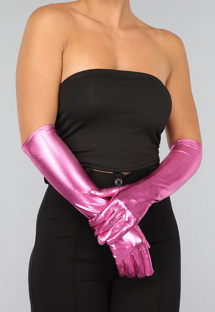 NEW1610 Lichtroze Schitterende Ellebooghandschoenen