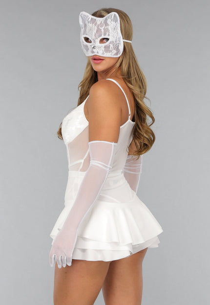 NEW1610 Mesh Avondhandschoenen in Wit