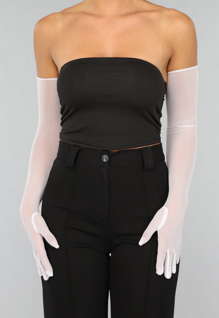 NEW1610 Mesh Avondhandschoenen in Wit