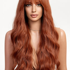 NEW1610 Oranje Golvend Haarstuk met Pony