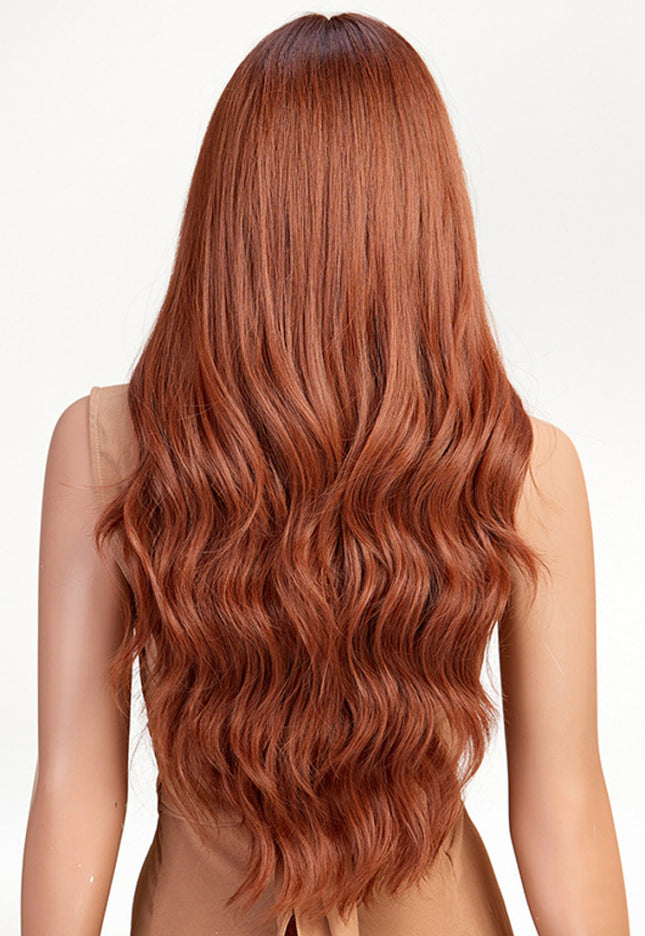 NEW1610 Oranje Golvend Haarstuk met Pony