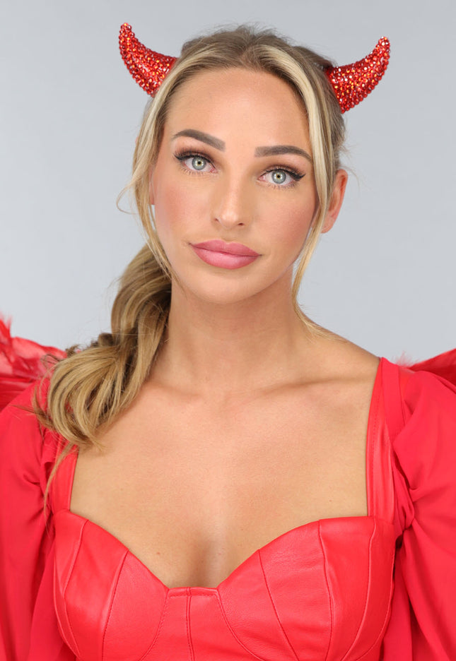 NEW1610 Rode Duivel Oortjes Haarclips