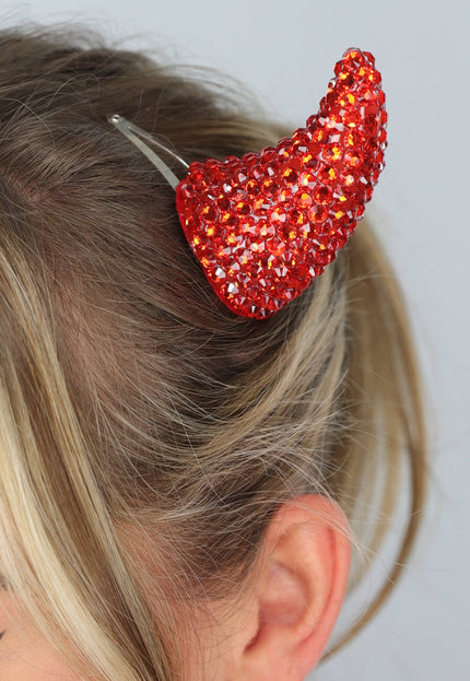 NEW1610 Rode Duivel Oortjes Haarclips
