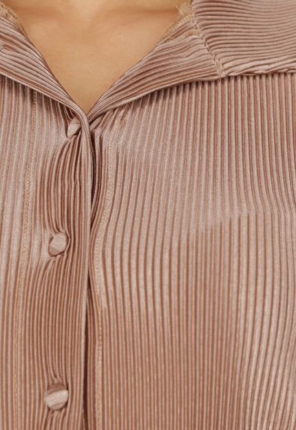 OP=OP.49.NL Taupe Plissé 2-delige Set