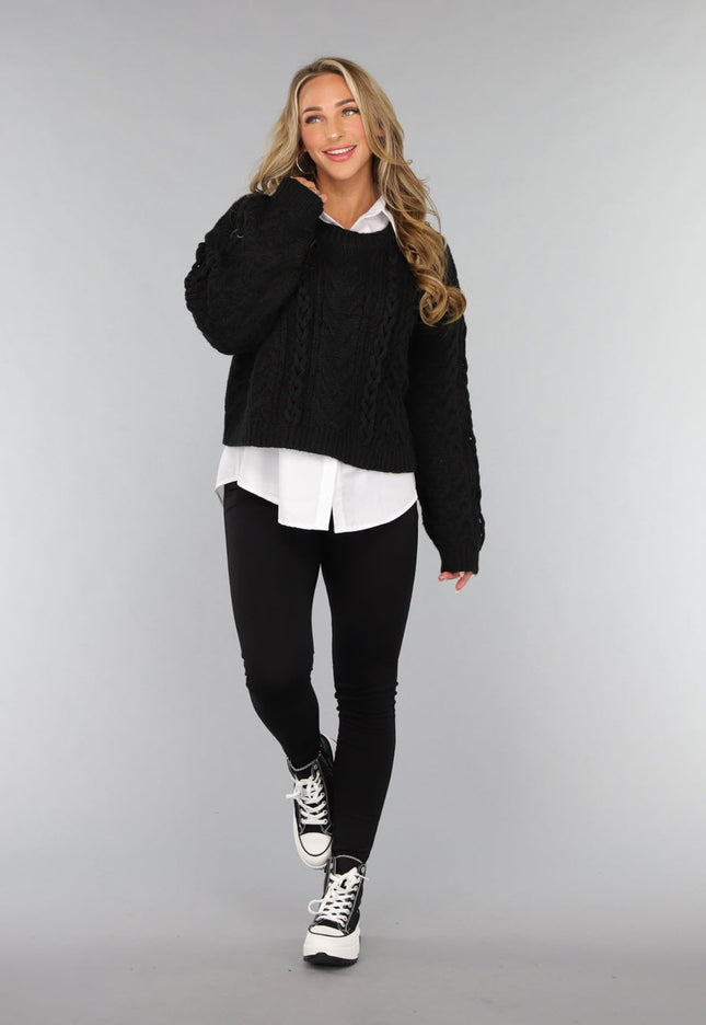 OP=OP.44.NL Zwarte Corrigerende High Waist Jegging met Elastische Band