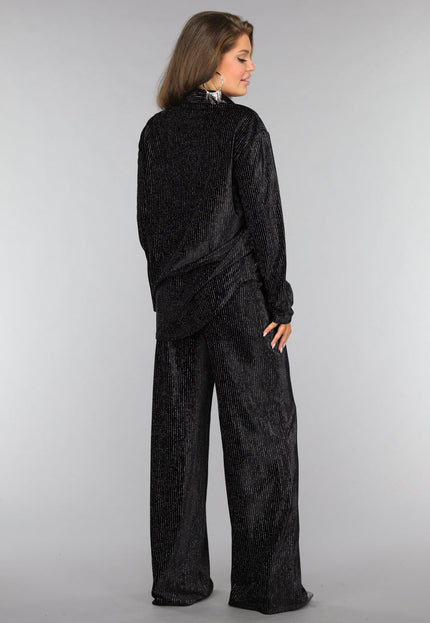 OP=OP.AV.12 Zwarte Velvet Glitter Two Piece