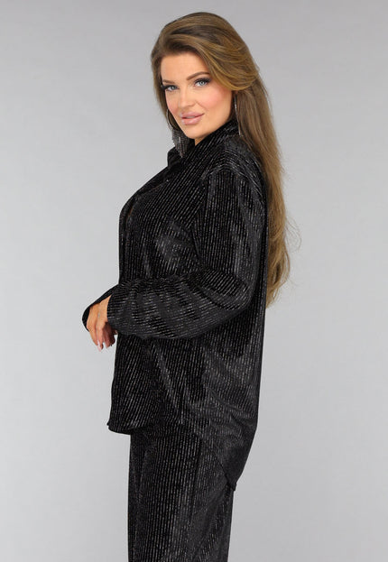 OP=OP.AV.12 Zwarte Velvet Glitter Two Piece