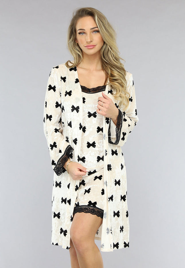 NEW1701 Korte Set met Slipdress en Kamerjas