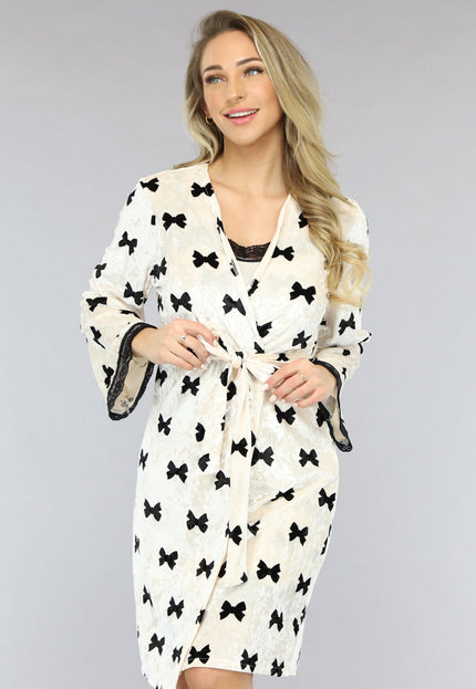 NEW1701 Korte Set met Slipdress en Kamerjas