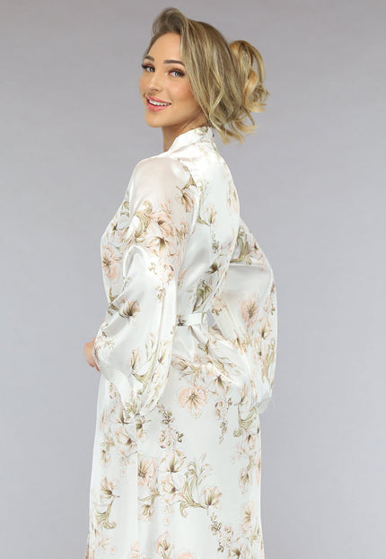 NEW1701 Lange Bridal Bloemenprint Kimono