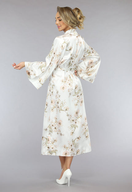 NEW1701 Lange Bridal Bloemenprint Kimono