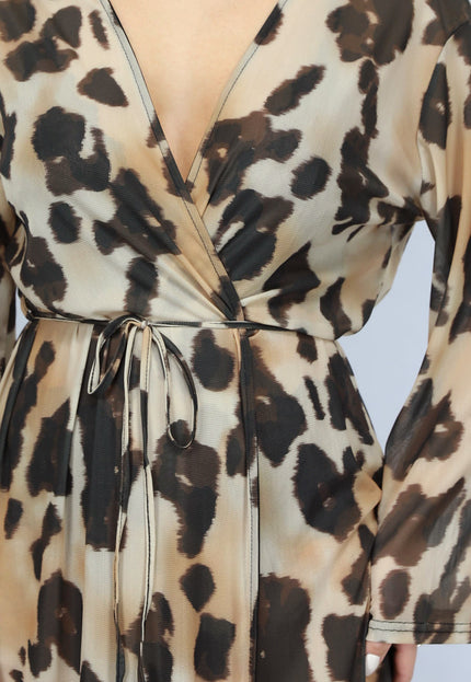 NEW1701 Mesh Leopard Kimono Lang