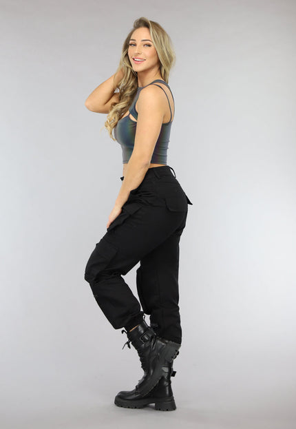 NEW1701 Reflecterende Crop Top met Uitsnede