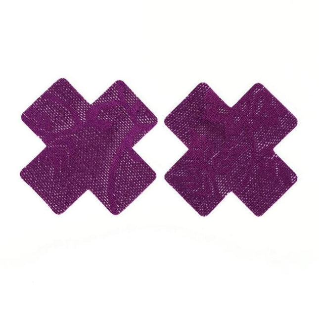 NEW1704 Kruis Tepelcovers van Aubergine Kant