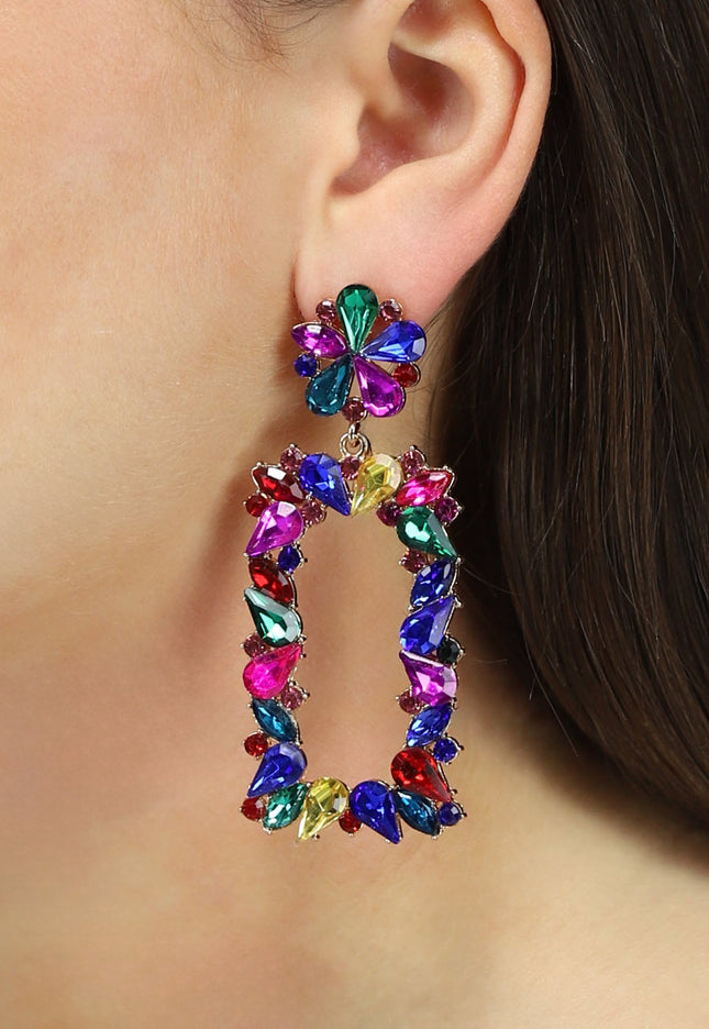 NEW1704 Multicolor Statment Glitter Oorbellen