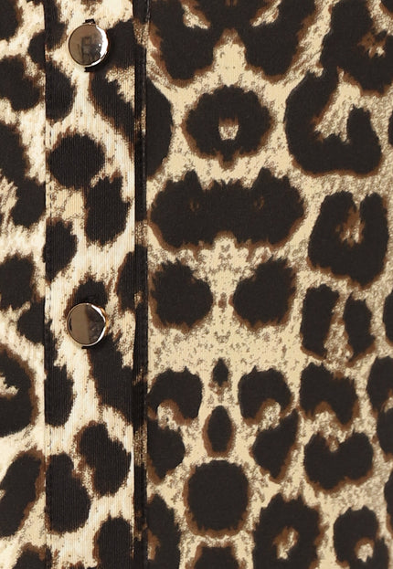NEW1704 Panterprint Blouse met Lange Mouwen