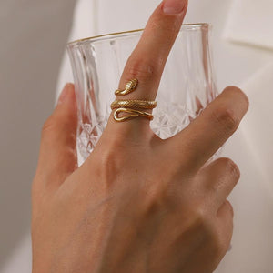 NEW1704 Stainless Steel Ring met Slangen Model