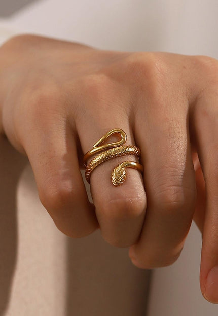 NEW1704 Stainless Steel Ring met Slangen Model