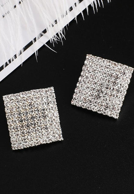 NEW1704 Vierkante Strass Oorbellen