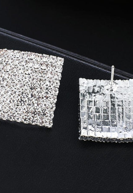 NEW1704 Vierkante Strass Oorbellen