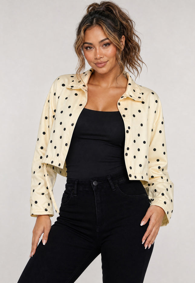 NEW170626 Butter Yellow Polkadot Blouse Jasje