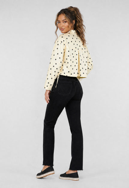 NEW170626 Butter Yellow Polkadot Blouse Jasje