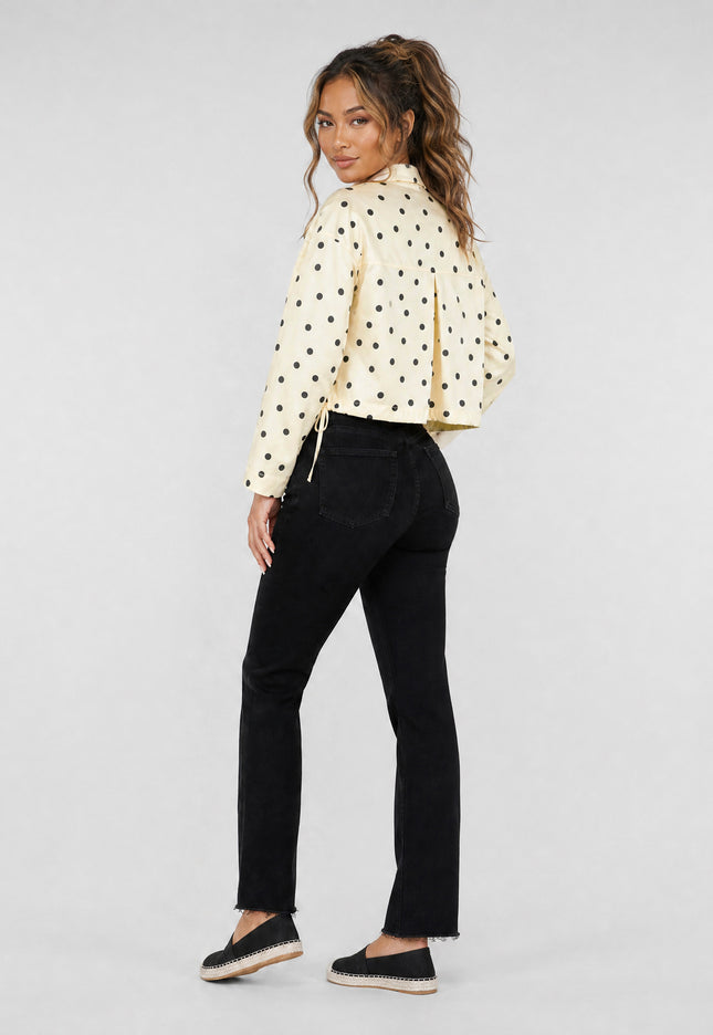 NEW170626 Butter Yellow Polkadot Blouse Jasje