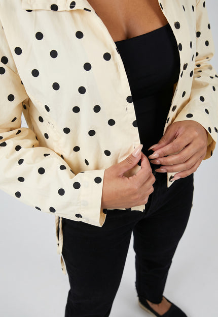 NEW170626 Butter Yellow Polkadot Blouse Jasje