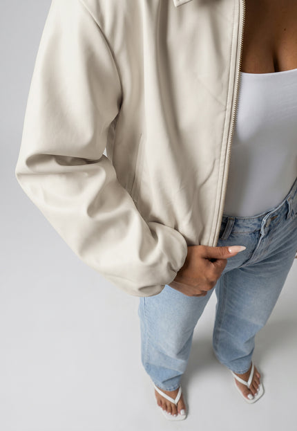 NEW170626 Crème Cropped Bomberjack