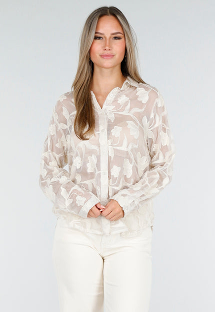 OP=OP.AV.10 Beige Bloemen Blouse Dames
