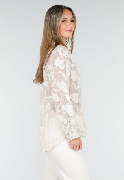OP=OP.AV.10 Beige Bloemen Blouse Dames