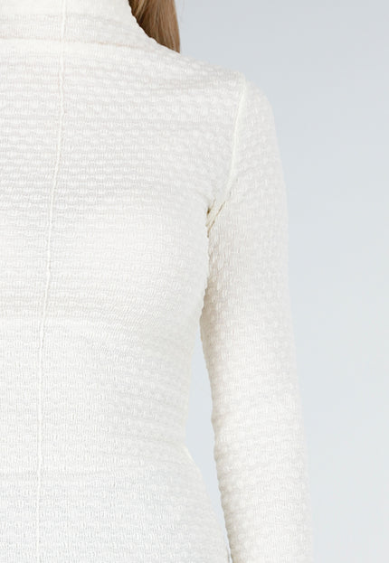 NEW170925 Beige Stretch Col met Textuur