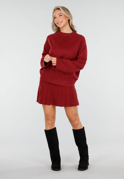 NEW170925 Bordeaux Knit Set met Rok
