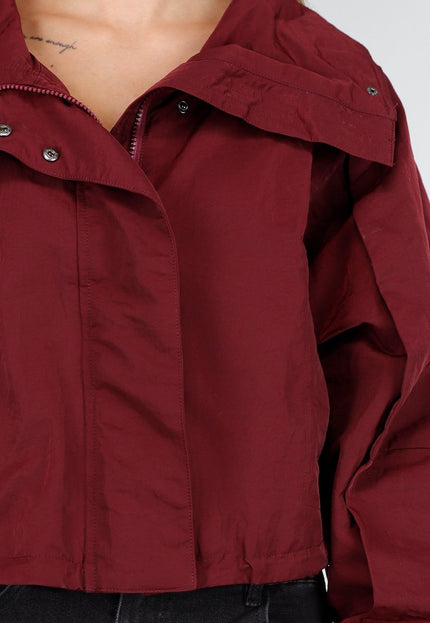 OP=OP.AV.10 Bordeauxrode Cropped Lightweight Jas