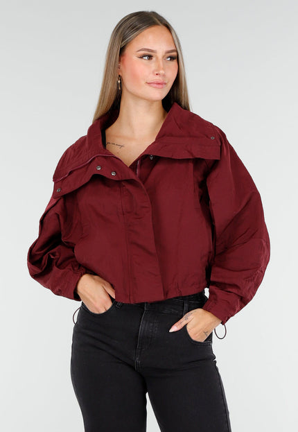 OP=OP.AV.10 Bordeauxrode Cropped Lightweight Jas