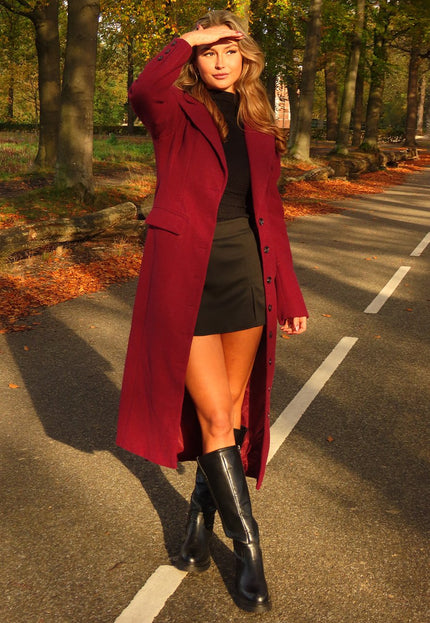 NEW170925 Bordeauxrode Manteljas