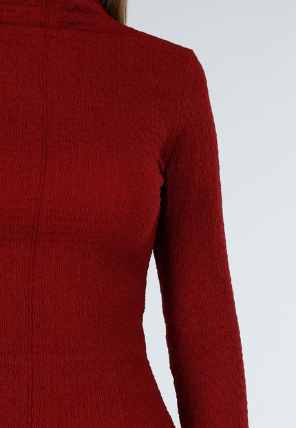 NEW170925 Bordeauxrode Top met Col