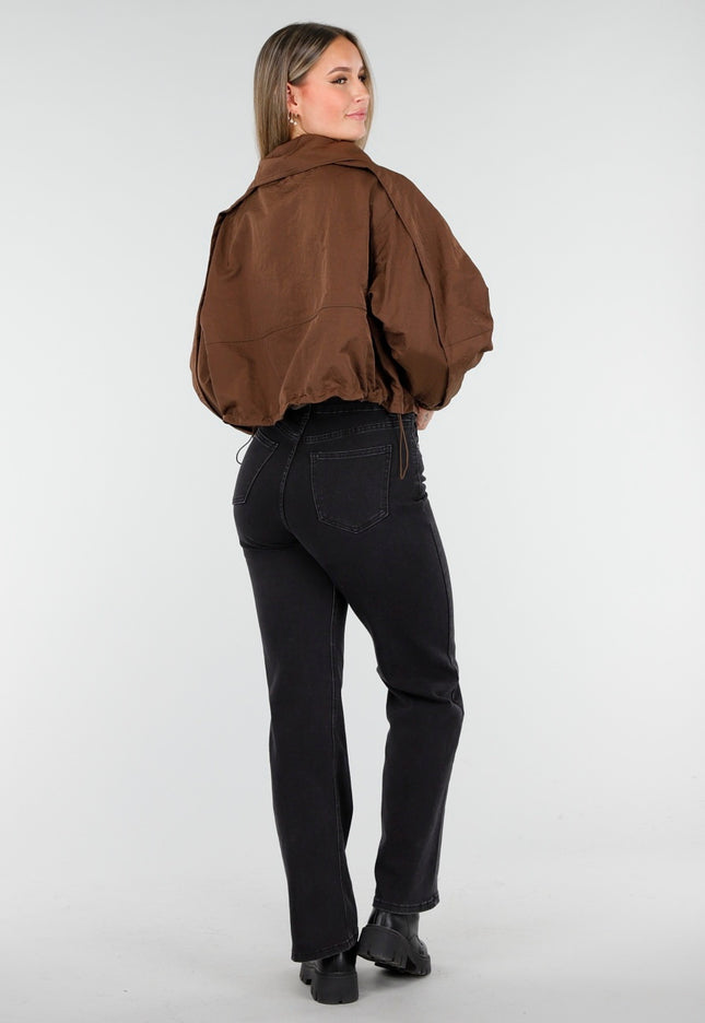 OP=OP.AV.10 Bruine Cropped Windbreaker