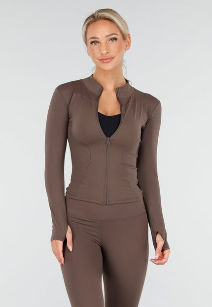 NEW170925 Bruine Two-Piece met Rits Vestje