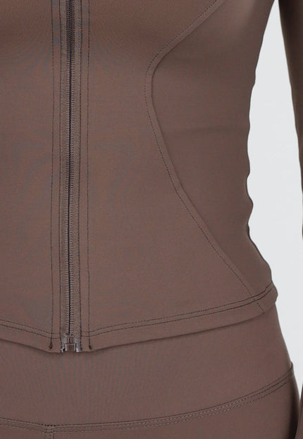 NEW170925 Bruine Two-Piece met Rits Vestje